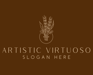 Minimalist Wheat Grain  logo design