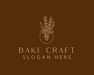 Minimalist Wheat Grain  logo design