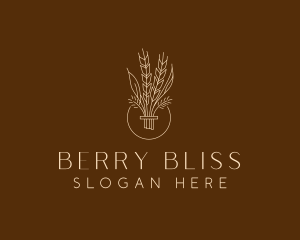 Minimalist Wheat Grain  logo design