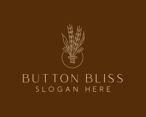 Minimalist Wheat Grain  logo design