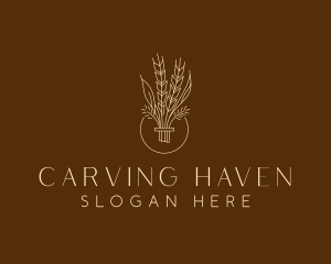 Minimalist Wheat Grain  logo design