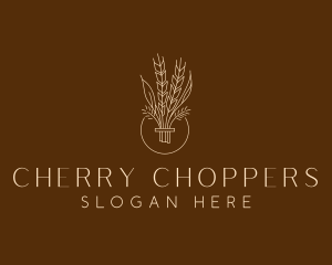 Minimalist Wheat Grain  logo design