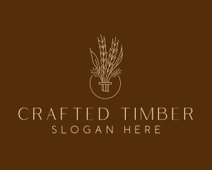 Minimalist Wheat Grain  logo design