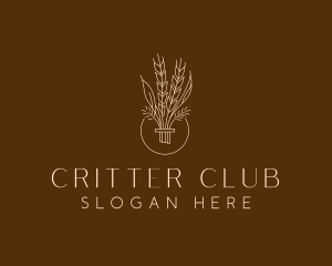 Minimalist Wheat Grain  logo design