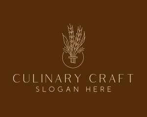 Minimalist Wheat Grain  logo design