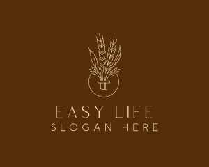 Minimalist Wheat Grain  logo design