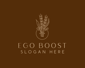 Minimalist Wheat Grain  logo design