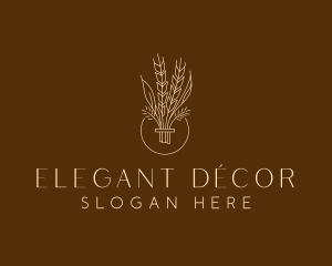 Minimalist Wheat Grain  logo design