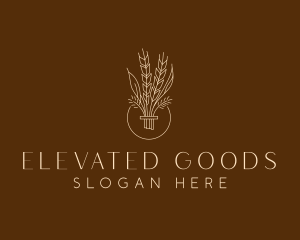 Minimalist Wheat Grain  logo design