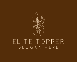 Minimalist Wheat Grain  logo design