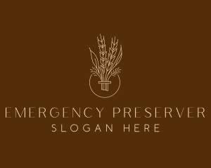 Minimalist Wheat Grain  logo design