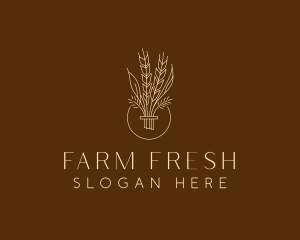 Minimalist Wheat Grain  logo