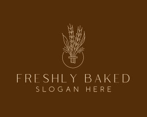 Minimalist Wheat Grain  logo design