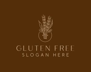 Minimalist Wheat Grain  logo design