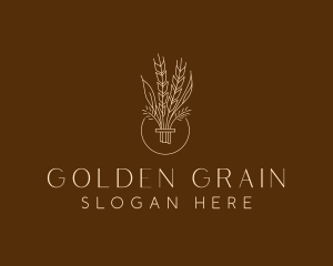 Minimalist Wheat Grain  logo design