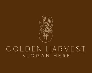 Minimalist Wheat Grain  logo design