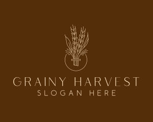 Minimalist Wheat Grain  logo design