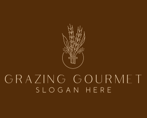 Minimalist Wheat Grain  logo design