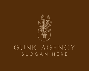 Minimalist Wheat Grain  logo design