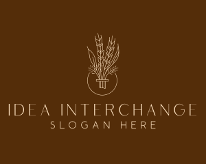 Minimalist Wheat Grain  logo design