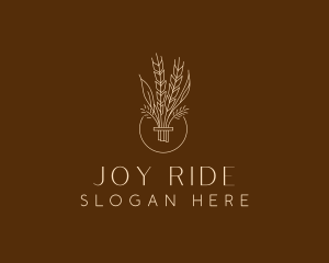 Minimalist Wheat Grain  logo design