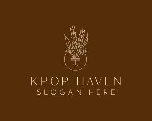 Minimalist Wheat Grain  logo design