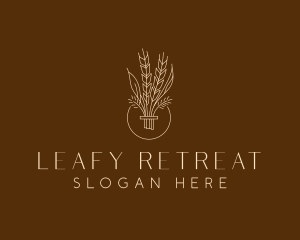 Minimalist Wheat Grain  logo design