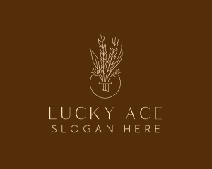 Minimalist Wheat Grain  logo design