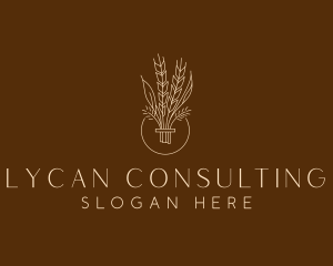 Minimalist Wheat Grain  logo design