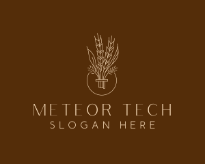 Minimalist Wheat Grain  logo design