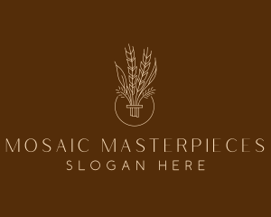 Minimalist Wheat Grain  logo design