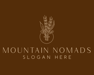 Minimalist Wheat Grain  logo design