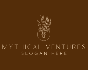 Minimalist Wheat Grain  logo design