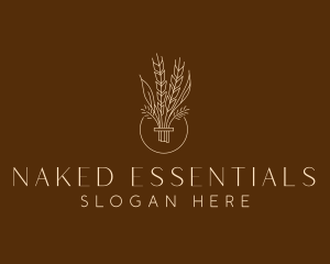 Minimalist Wheat Grain  logo design