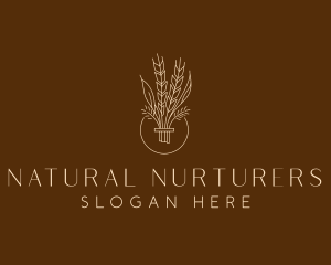 Minimalist Wheat Grain  logo design