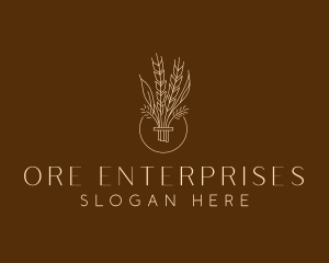 Minimalist Wheat Grain  logo design