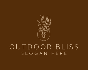 Minimalist Wheat Grain  logo design