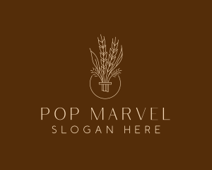 Minimalist Wheat Grain  logo design