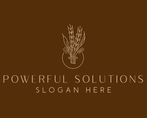 Minimalist Wheat Grain  logo design