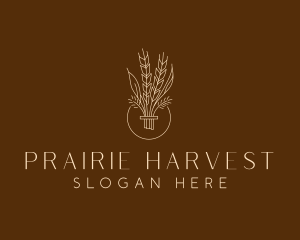 Minimalist Wheat Grain  logo design