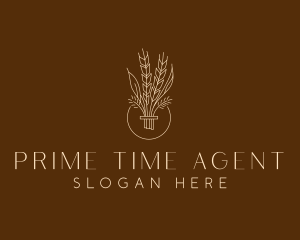 Minimalist Wheat Grain  logo design