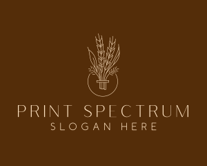 Minimalist Wheat Grain  logo design