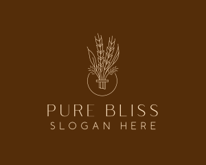 Minimalist Wheat Grain  logo design