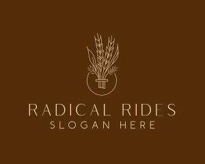 Minimalist Wheat Grain  logo design