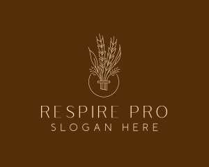 Minimalist Wheat Grain  logo design