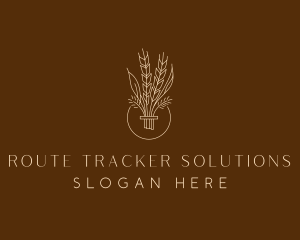 Minimalist Wheat Grain  logo design