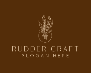 Minimalist Wheat Grain  logo design