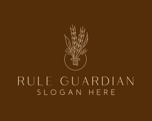 Minimalist Wheat Grain  logo design