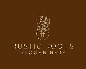 Minimalist Wheat Grain  logo design