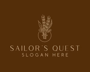 Minimalist Wheat Grain  logo design